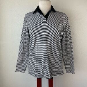 Jessi Lee Long Sleeve Polo Style Top Size M EUC